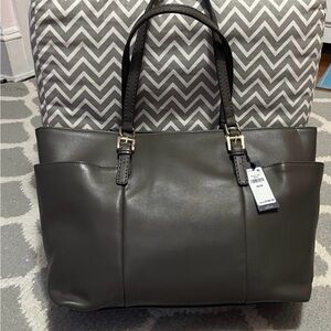NWT Tommy Hilfiger Large Leather Handbag Tote MSRP $148